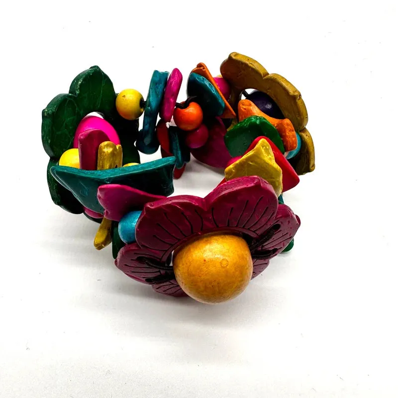 TEEK - Flower Stretch Wood Bracelet