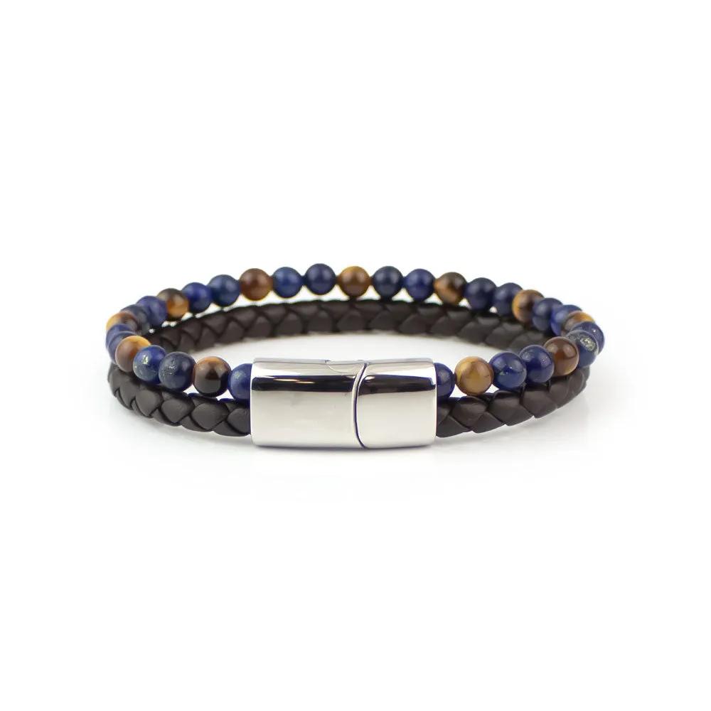 Tiger Eye and Lapis Lazuli Bracelet