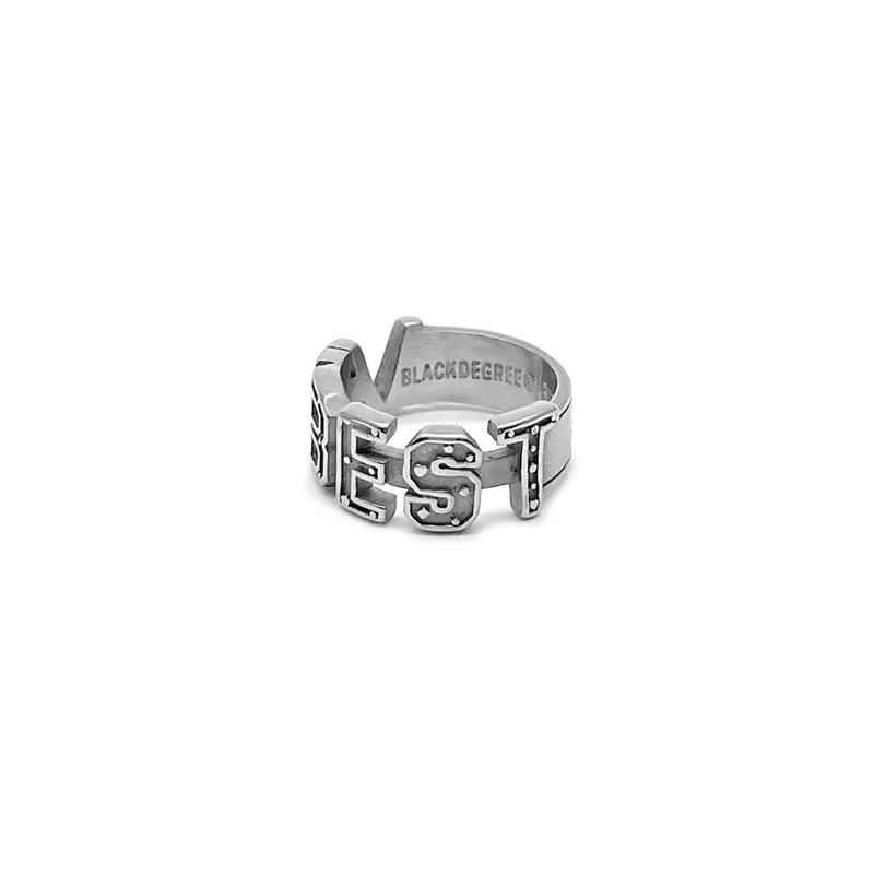 Titanium Steel Simple Hip Hop Letter Ring