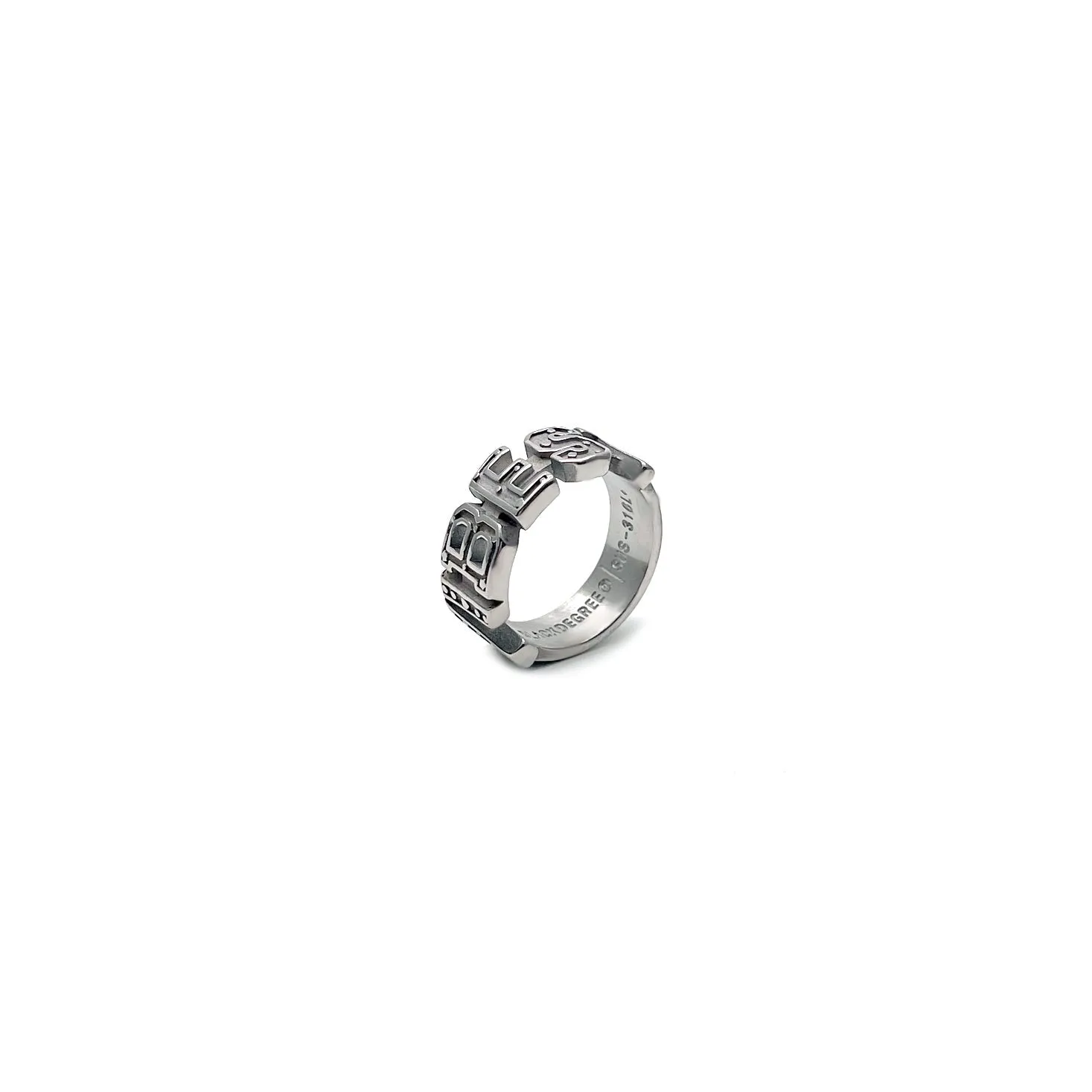 Titanium Steel Simple Hip Hop Letter Ring