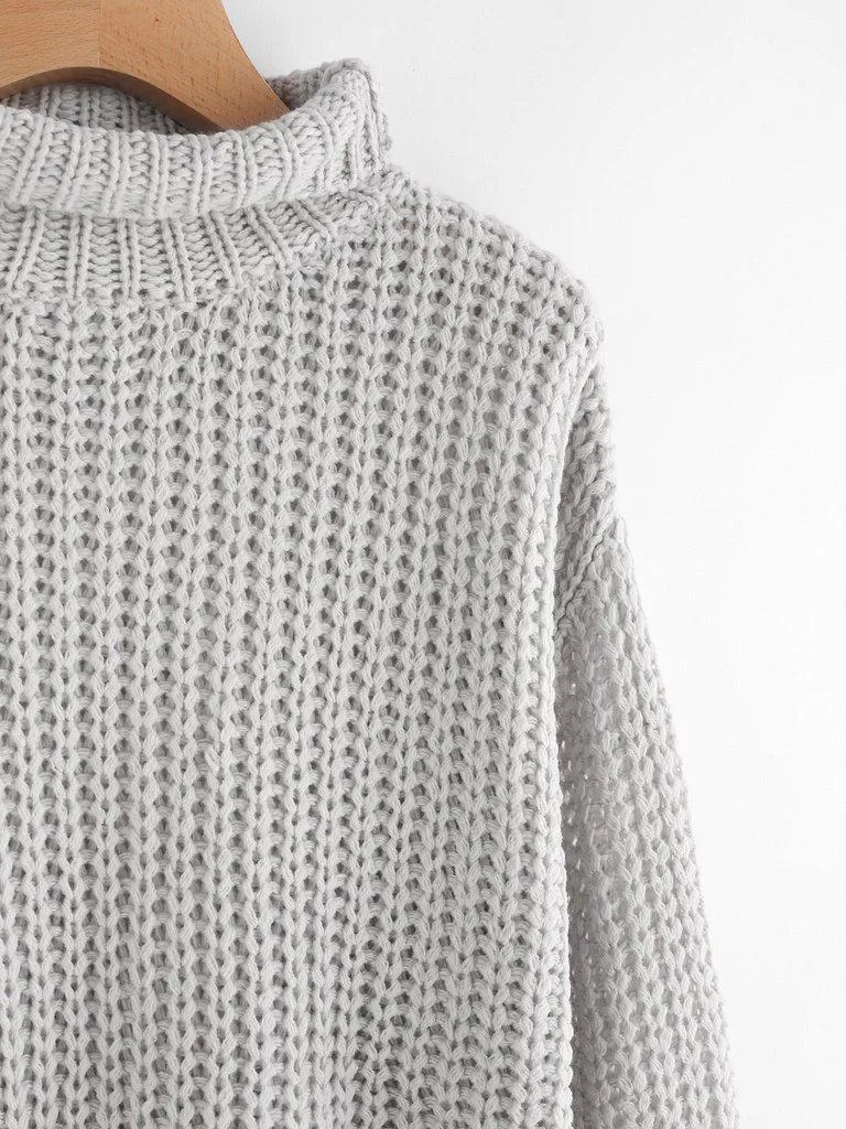 Turtle Neck Drop Shoulder Jumper