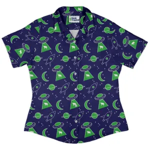 UFO Cow Abduction Curvy Button Up Shirt