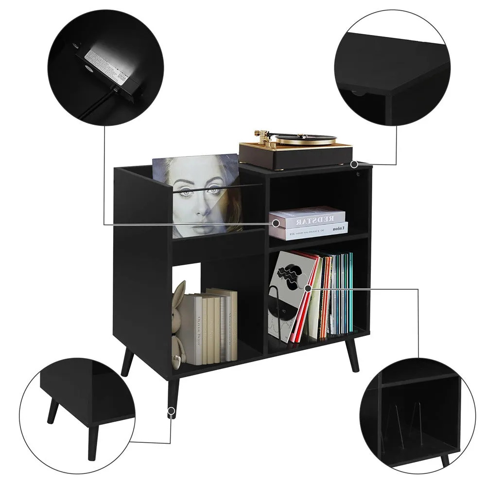 Vinyl Record Player Stand Turntable Stand with Power Outlet